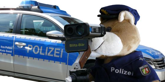 Blitzteddybär der Polizei im Kreis Soest
