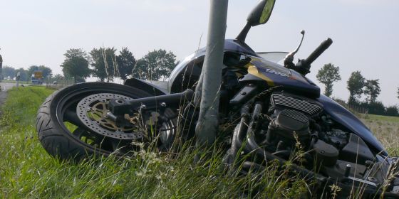 Verunfalltes Motorrad